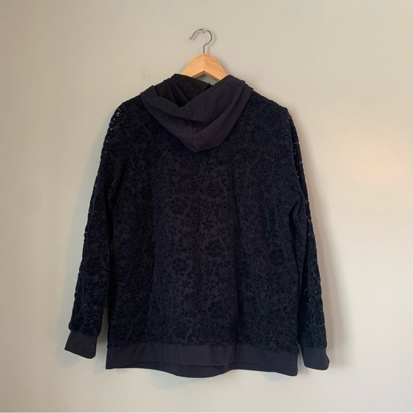 FDJ French Dressing Jeans Lace Navy Blue Hoodie Sweatshirt - Picture 5 of 11